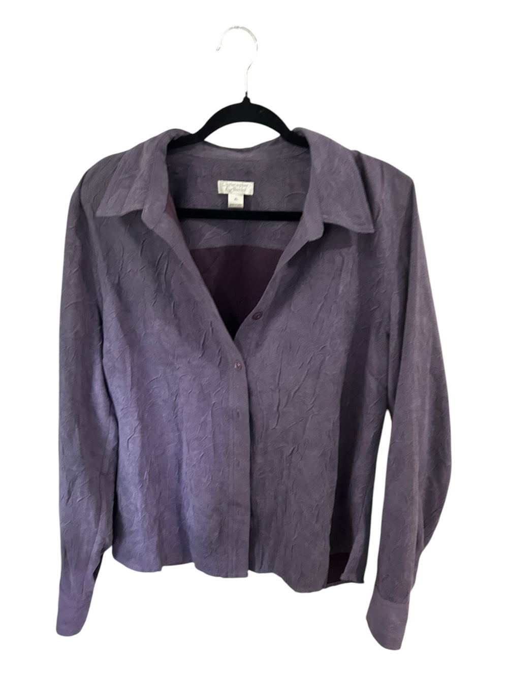 Christopher & Banks Textured Light Purple Button-Down Shirt